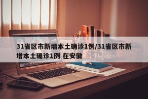 31省区市新增本土确诊1例/31省区市新增本土确诊1例 在安徽